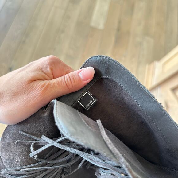 Dolce Vita Ileen Fringe Suede Pointed Toe Heeled Boots Brown - Picture 5 of 5